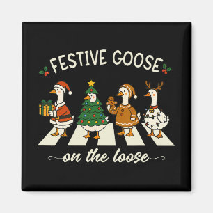 Aimant Drôle de Noël Meme drôle d'oie Oie festive en