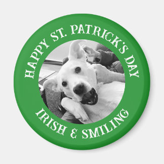 Aimant Drôle de St. Patrick irlandais et chien souriant