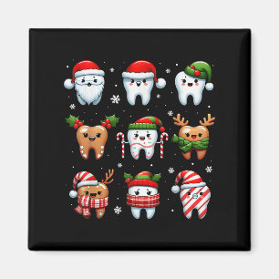 Aimant Drôle Dental Noël Dents mignon Squ Dentist