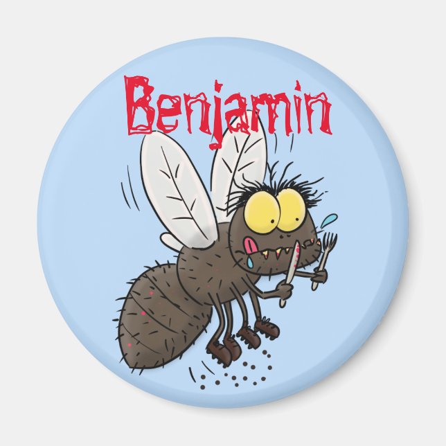 Aimant Drôle dessin animé d'insecte de la mouche à cheval (Devant)