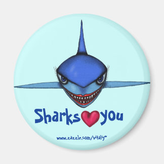 Aimant Drôle dessin de requin art cool