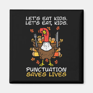 Aimant Drôle Enseignant Thanksgiving Turquie Lets Manger