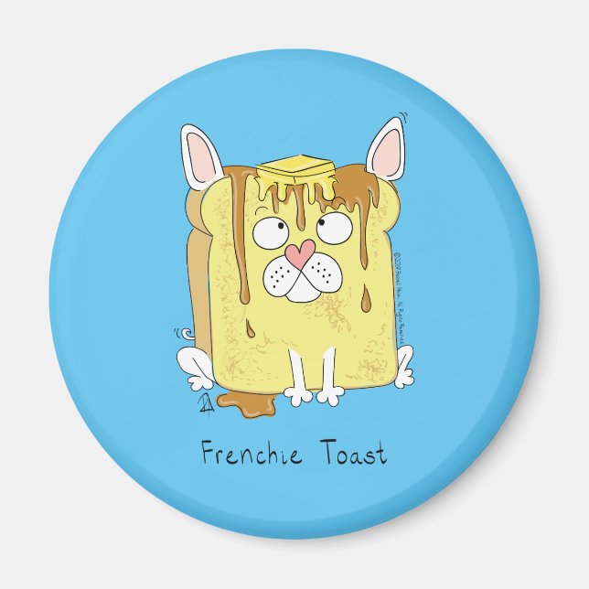 Aimant Drôle French Bulldog Frenchie mignon Dessin de chi (Devant)
