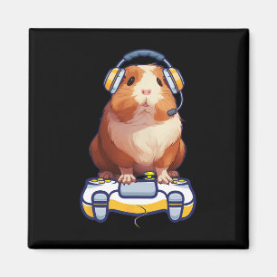 Aimant Drôle Guinéen Cochon Et Vidéo Gamer Lover Fluffy C