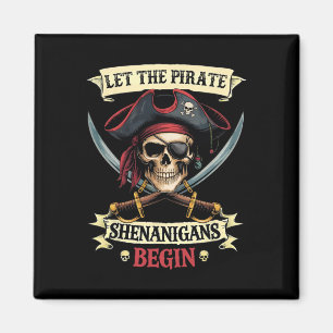 Aimant Drôle Halloween Crâne laisser les shenanigans pira