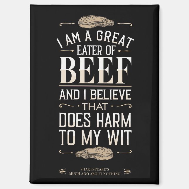 Aimant Drôle Humour unique avec des paroles de boeuf (Recto)