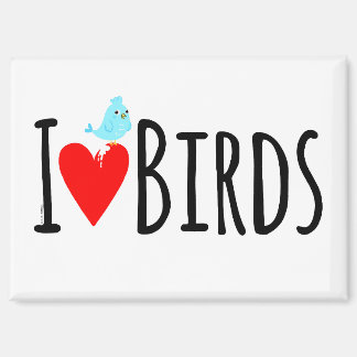 Aimant Drôle J'adore les oiseaux