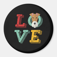 Drôle J'Aime Fox Terrier I Heart Chien Chien Chiot