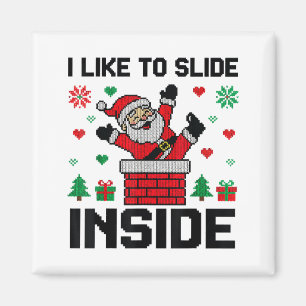 Aimant Drôle J'Aime Glisser À L'Intérieur Du Père Noël Ch