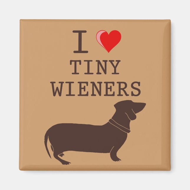 Aimant Drôle J'Aime Mince Wiener Dachshund (Devant)