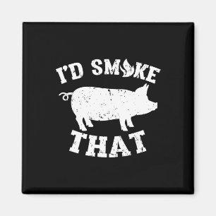 Aimant Drôle, je fumerais ce barbecue Vintage de porc