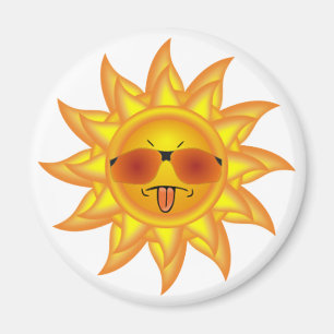 Aimant Drôle, la chaleur d'été, soleil - attitude trop