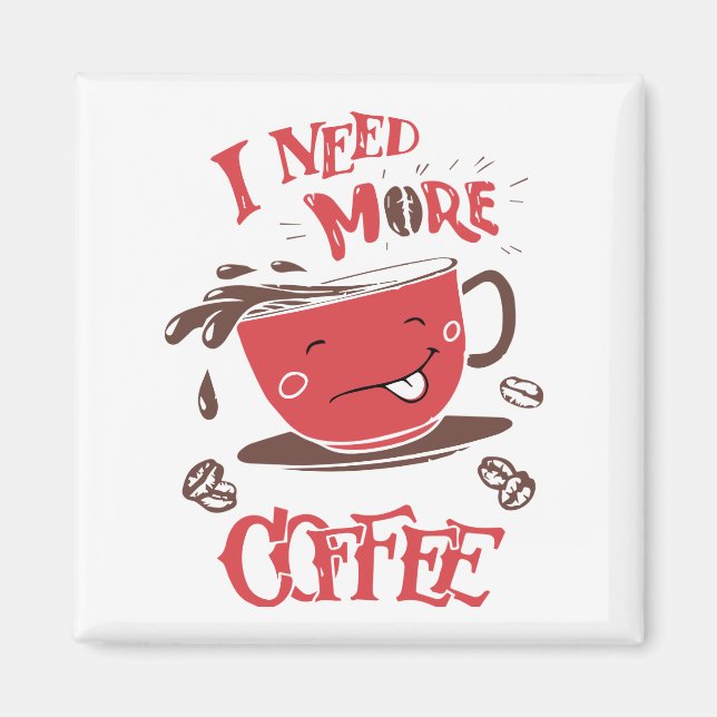 Aimant Drôle Lover Caféine Addict Stress Anxiété (Devant)