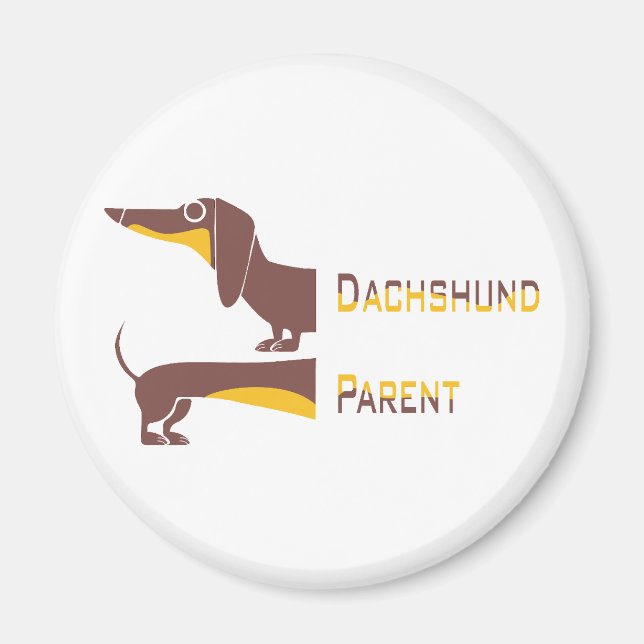 Aimant Drôle mignon dachshund pour parent chien long (Devant)