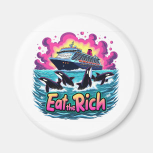 Aimant Drôle Mignonne Orca Baleine Mange Rich