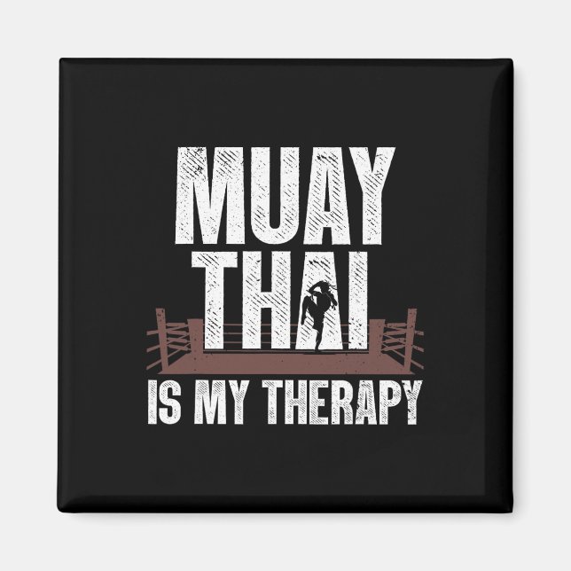 Aimant Drôle Muay Design Thaï Hommes Femmes Enfants Muay  (Devant)