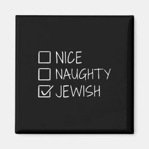 Aimant Drôle Nice Naughty Juif Pour Hanoukka Hébreu Chri