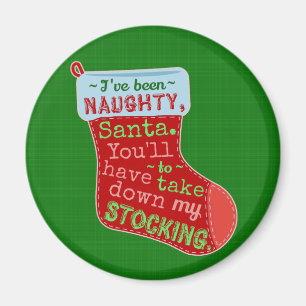 Aimant Drôle Noël Naughty Santa Claus Plaisanter