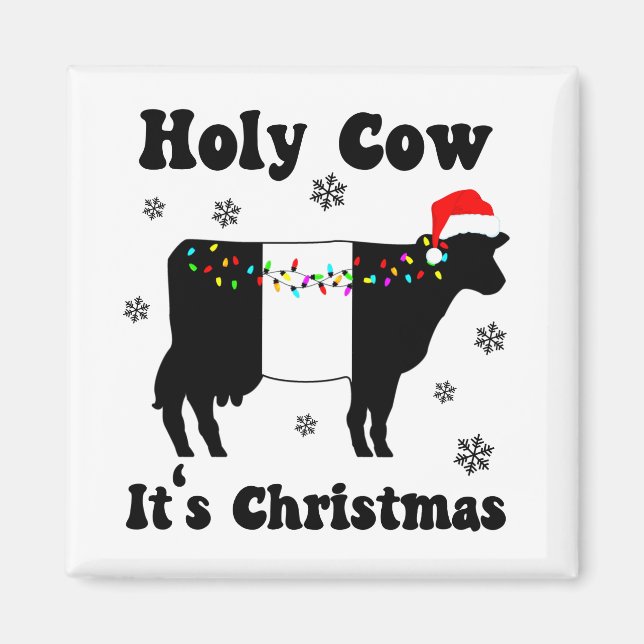 Aimant Drôle Noël Vache Beltie Galloway Beltie Cadeau (Devant)