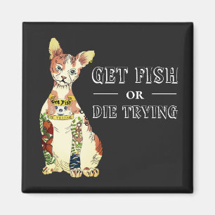 Aimant Drôle Noir Thug Sphynx Chat Feline Tattoo Dire