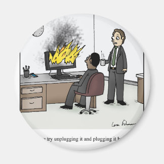 Aimant Drôle ordinateur et la technologie Office Cartoon