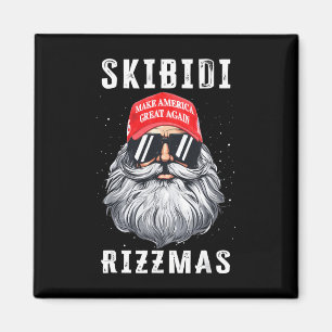 Aimant Drôle Père Noël Trump Skibidi Rizzmas Faire Noël G