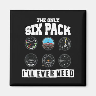 Aimant Drôle Pilote Aviation Le Seul Six Pack Que Je Vais