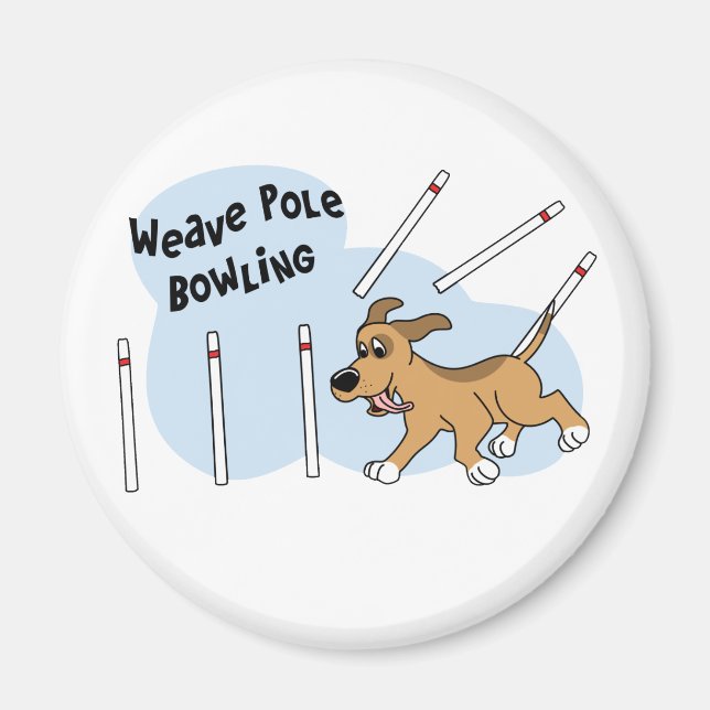 Aimant Drôle Poles de tissage Agilité de chien (Devant)