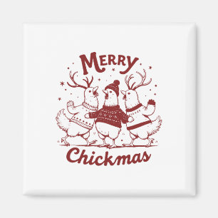 Aimant Drôle Poulet de Noël ferme animal mignonne Noël Me