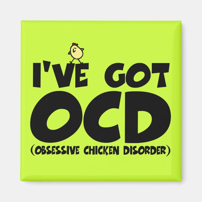 Aimant Drôle poulet OCD (Devant)