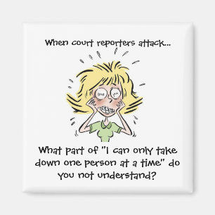 Aimant Drôle quand attaque de sténographes judiciaires
