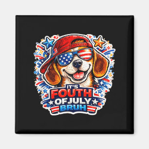 Aimant Drôle quatrième juillet bruh beagle chien patrioti