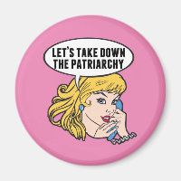 Drôle Rétro Feminist Pop Art Girl rose Politique
