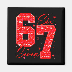 Aimant Drôle Six Sept 6 7 Meme Cœurs Cupidon Saint Valent