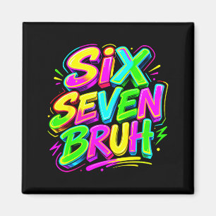 Aimant Drôle Six Sept Bruh Mème 67 à l'Ère Lumineuse Enfa
