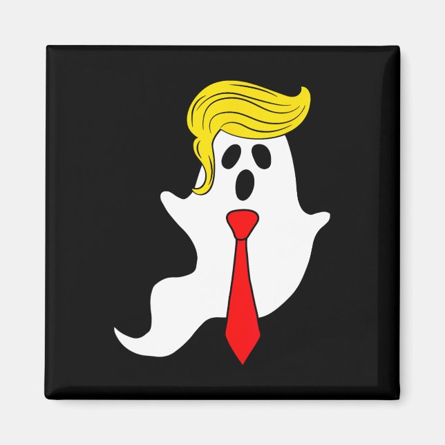 Aimant Drôle Trump fantôme Trump cheveux Halloween Donald (Devant)