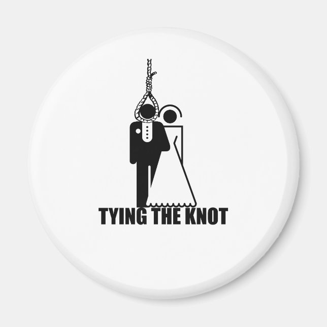 Aimant Drôle, "Tying the knot" design mariage (Devant)