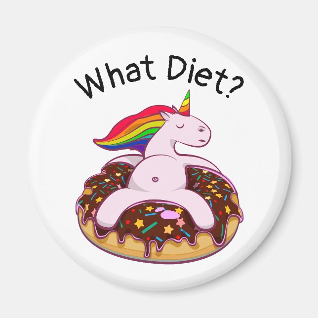 Aimant Drôle Unicorn Donut Quel Régime ? (Devant)