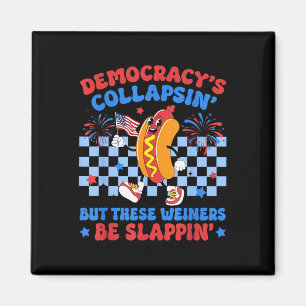Aimant Droles de manifestations de hot dog de la démocrat