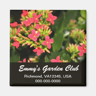Aimant du club de jardin, fleurs de jardin rouges