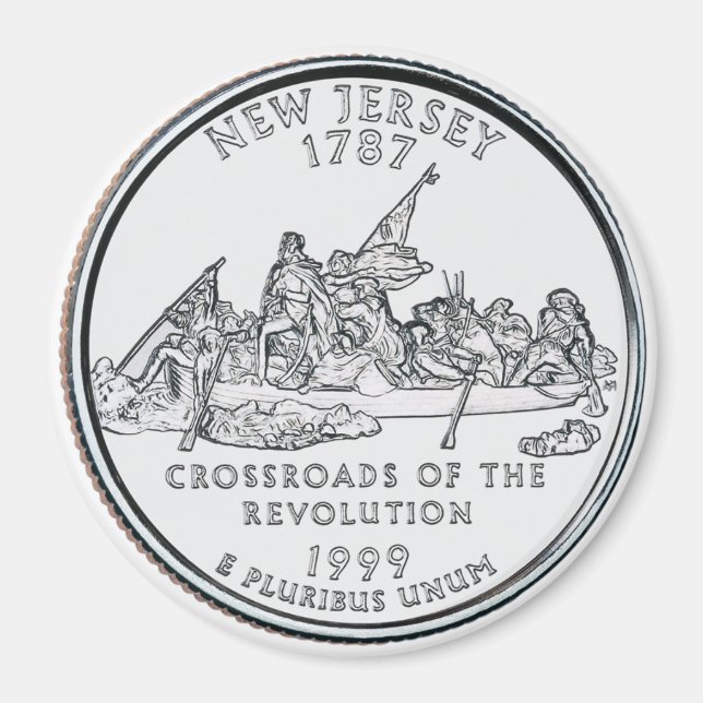 Aimant du New Jersey State Quarter 1999 (Devant)