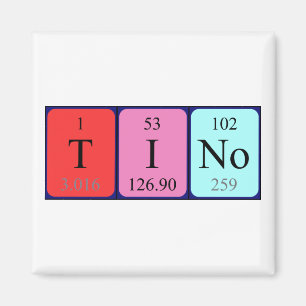 Aimant du nom de table périodique du Tino