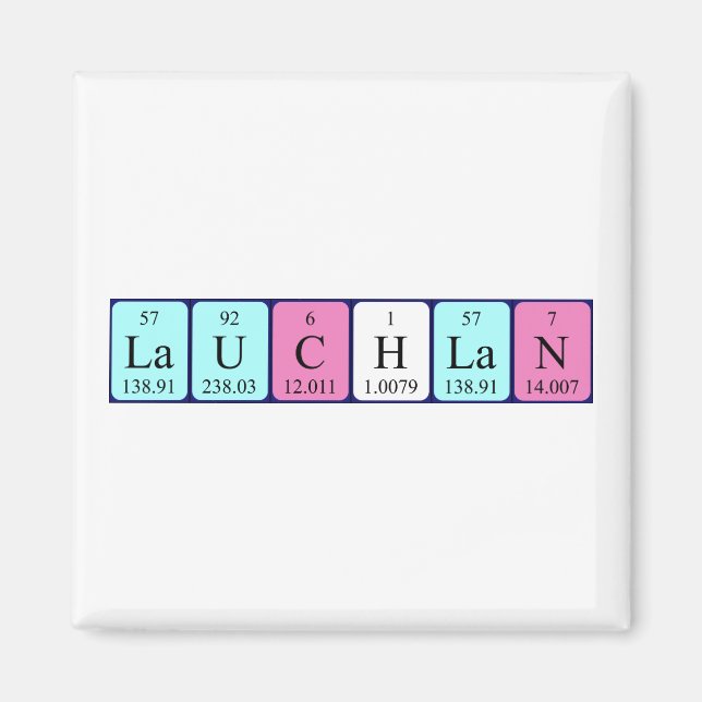 Aimant du nom périodique de la table Lauchlan (Devant)