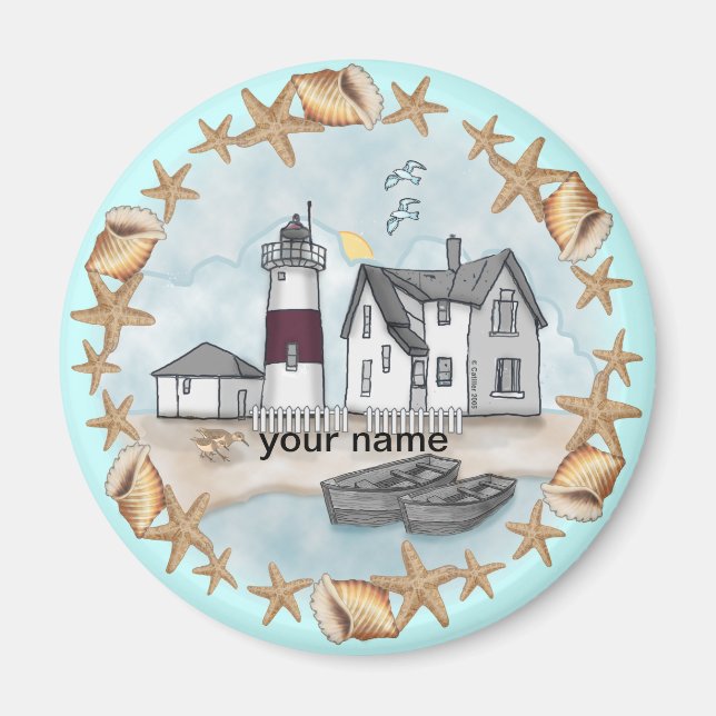 Aimant du phare Connecticut Shells (Devant)