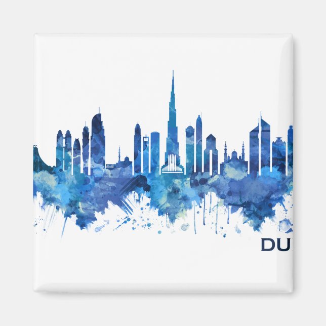 Aimant Dubaï Skyline Blue (Devant)