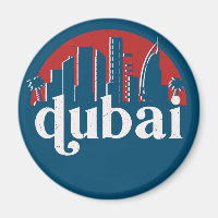 Dubaï UAE Vintage Retro City Skyline Cityscape Art