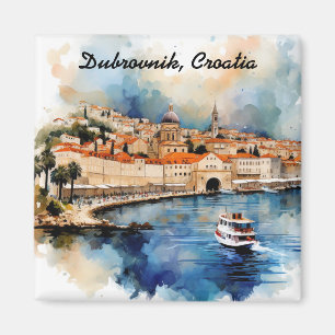 Aimant Dubrovnik Croatie Peinture à l'aquarelle élégante