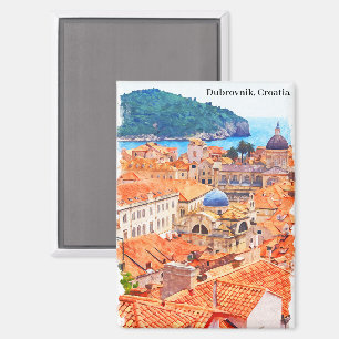 Aimant Dubrovnik Croatie Peinture aquarelle