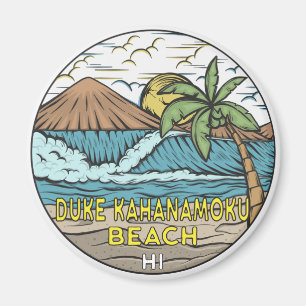 Aimant Duke Kahanamoku Beach Hawaii Vintage