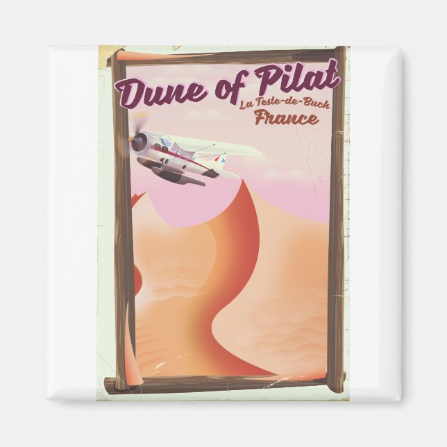 Aimant Dune de Pilat, Dunes affiche de voyage France vint (Devant)